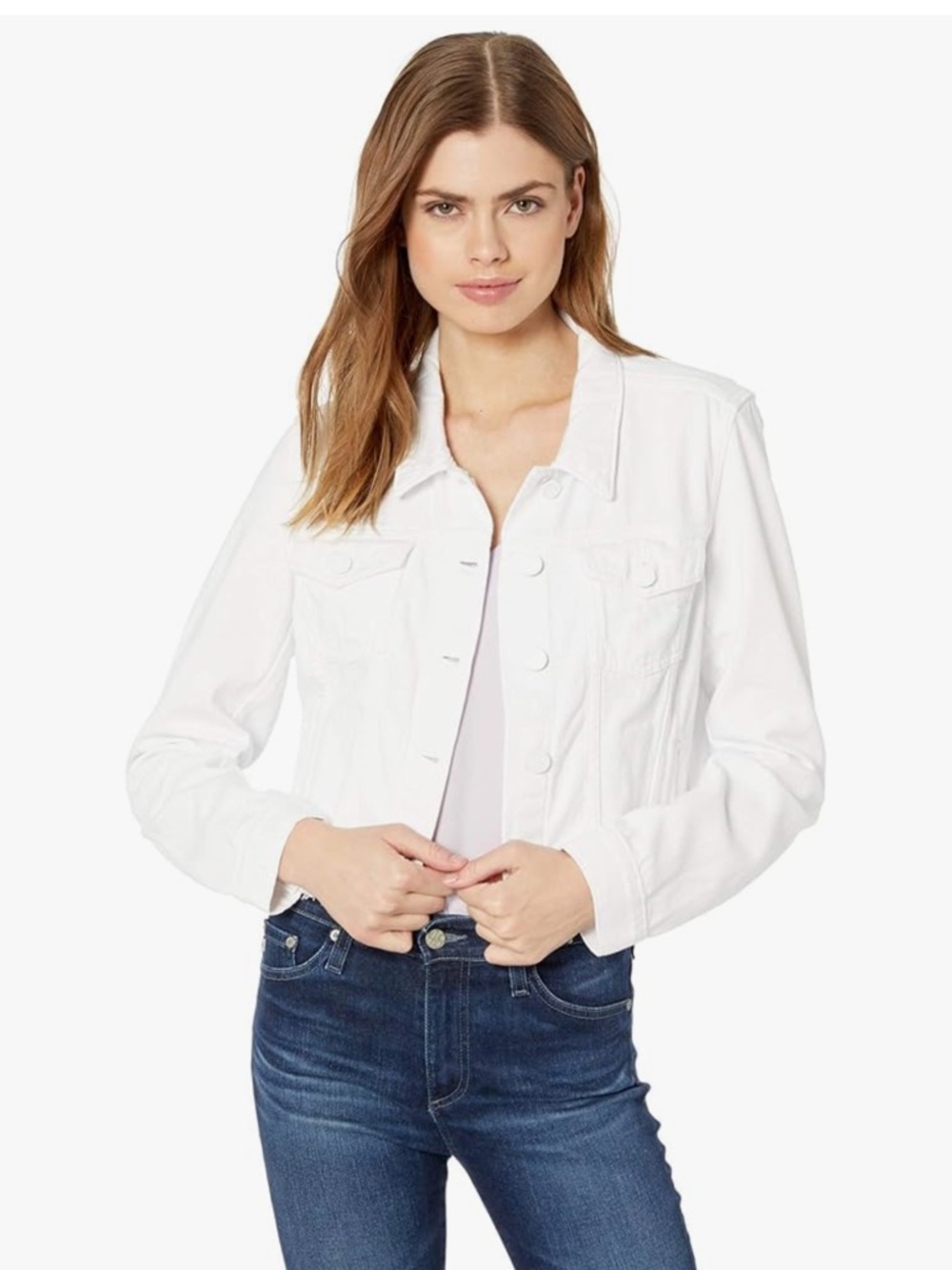 PAIGE White Denim Aveline Jacket